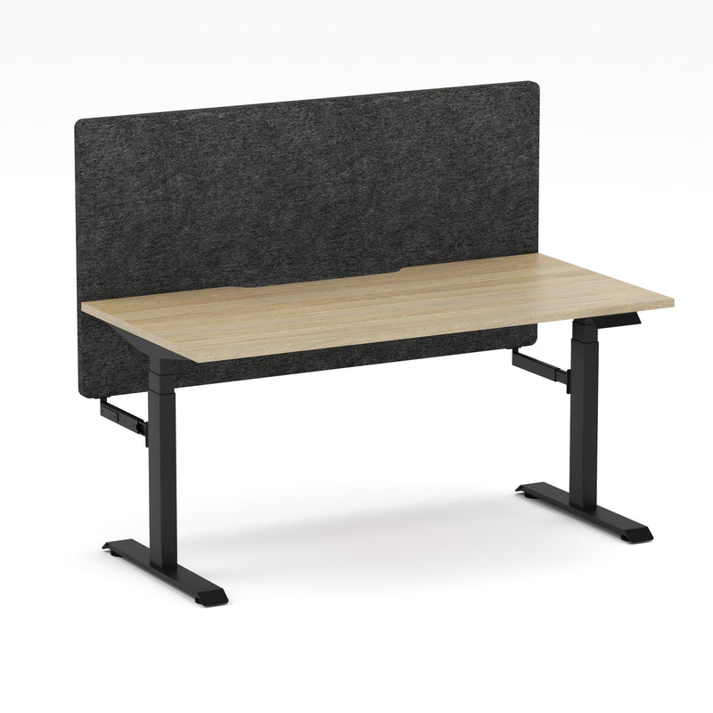 Montana Electric Standing Straight Workstation - With Charcoal Grey AcoustiQ Screen (3 Stages)