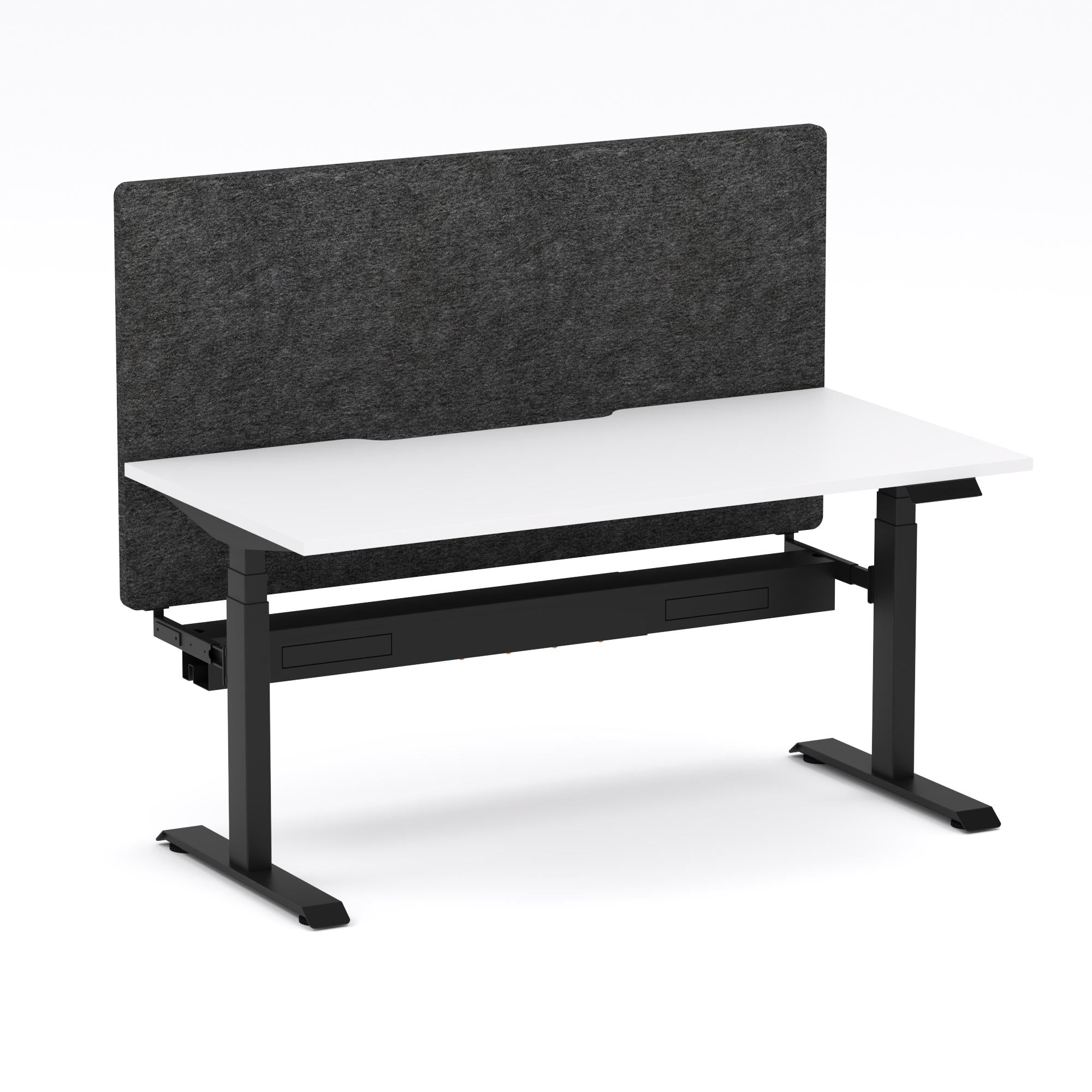 Montana Electric Standing Straight Workstation - With Charcoal Grey AcoustiQ Screen (3 Stages)