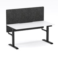 Montana Electric Standing Straight Workstation - With Charcoal Grey AcoustiQ Screen (3 Stages)