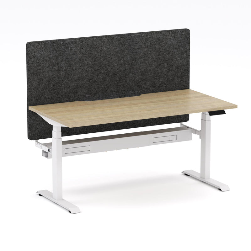 Montana Electric Standing Straight Workstation - With Charcoal Grey AcoustiQ Screen (3 Stages)