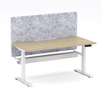 Montana Electric Standing Straight Workstation - With Marble Grey AcoustiQ Screen (3 Stages)