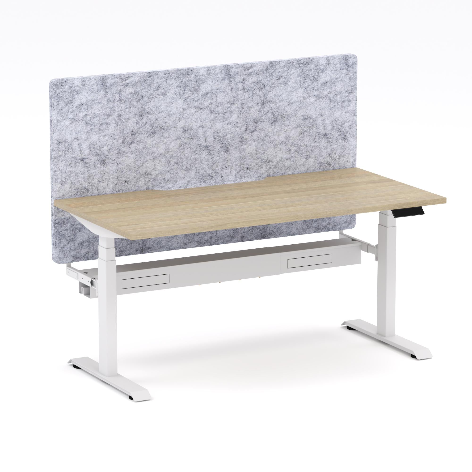 Montana Electric Standing Straight Workstation - With Marble Grey AcoustiQ Screen (3 Stages)