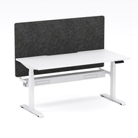 Montana Electric Standing Straight Workstation - With Charcoal Grey AcoustiQ Screen (3 Stages)