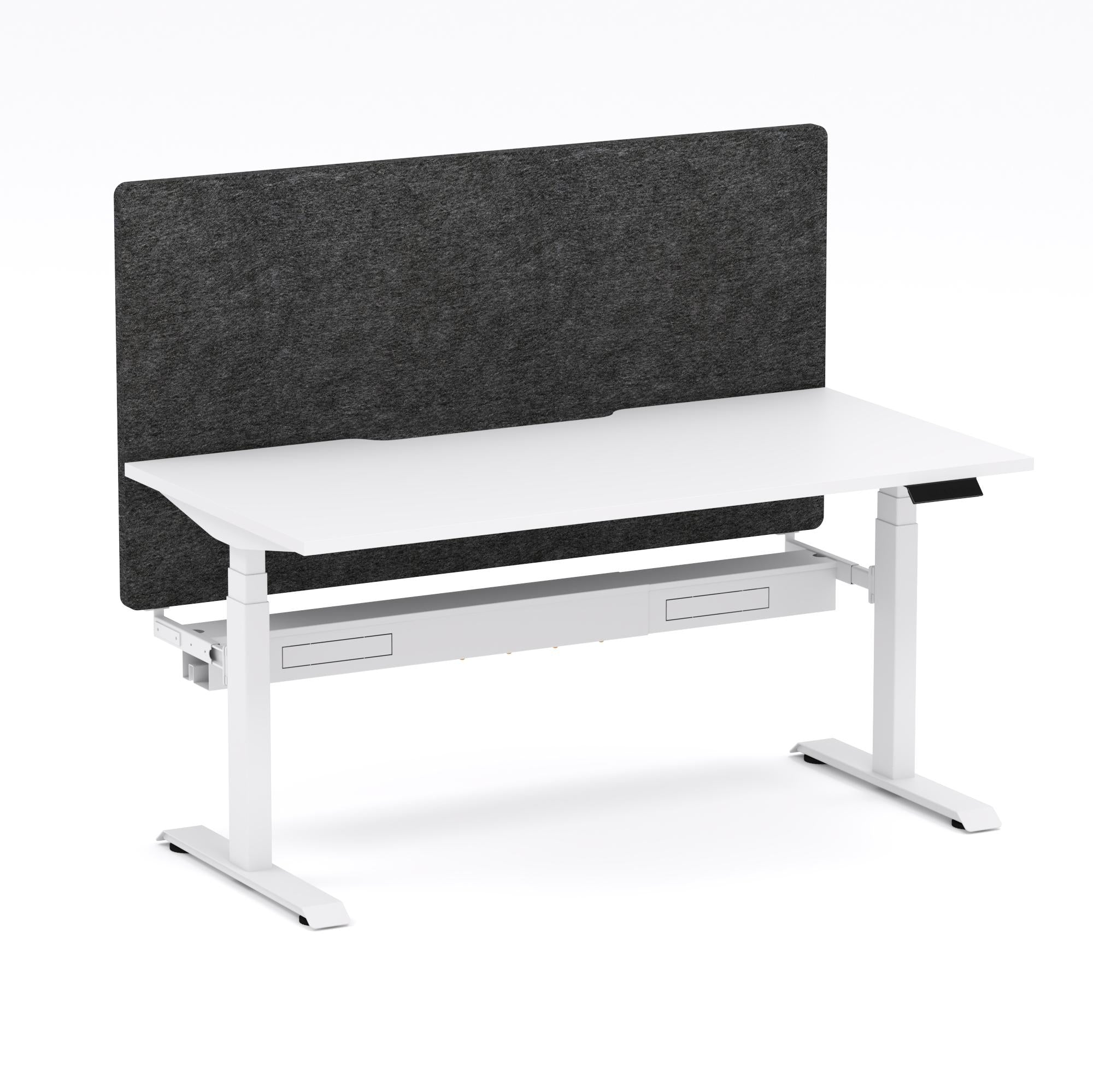 Montana Electric Standing Straight Workstation - With Charcoal Grey AcoustiQ Screen (3 Stages)