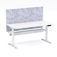 Montana Electric Standing Straight Workstation - With Marble Grey AcoustiQ Screen (3 Stages)