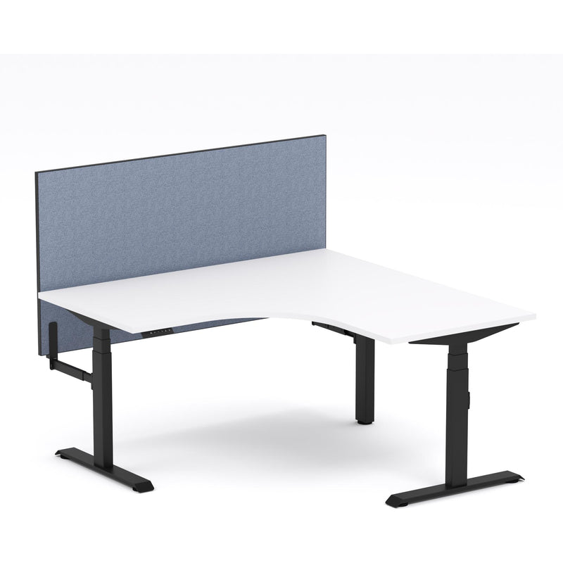 Montana Electric Standing 90Deg Corner Workstation - With Misty Blue Elite25 Screen (3 Stages)