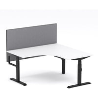 Montana Electric Standing 90Deg Corner Workstation - With Smoke Grey Elite25 Screen (3 Stages)