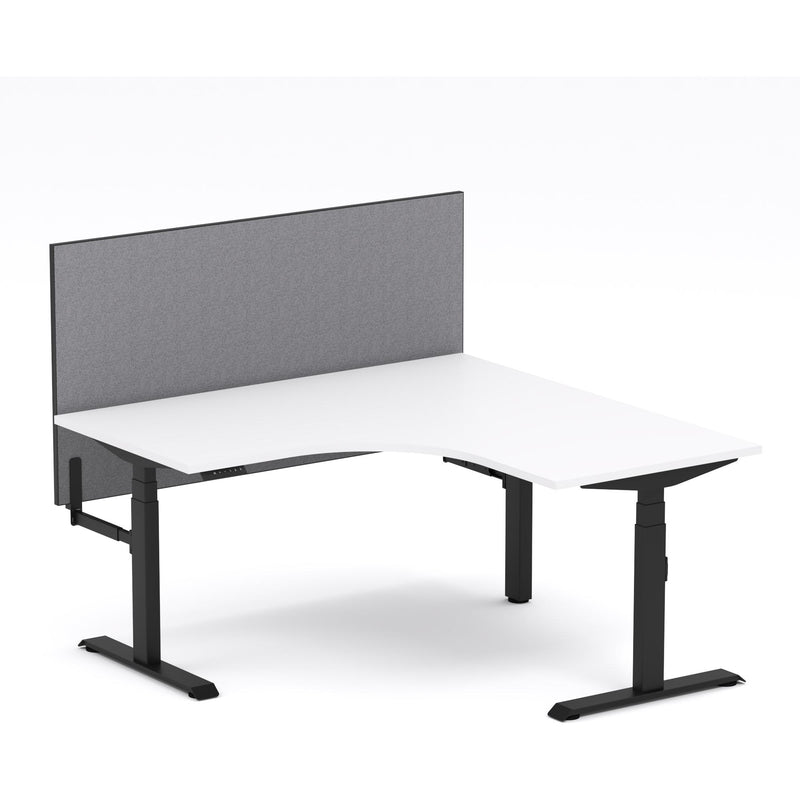 Montana Electric Standing 90Deg Corner Workstation - With Smoke Grey Elite25 Screen (3 Stages)