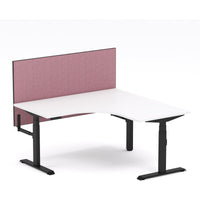 Montana Electric Standing 90Deg Corner Workstation - With Soft Scarlet Elite25 Screen (3 Stages)