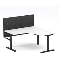 Montana Electric Standing 90Deg Corner Workstation - With Charcoal Grey AcoustiQ Screen (3 Stages)