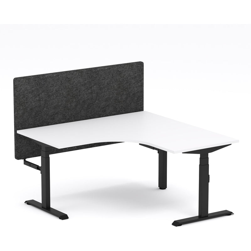 Montana Electric Standing 90Deg Corner Workstation - With Charcoal Grey AcoustiQ Screen (3 Stages)