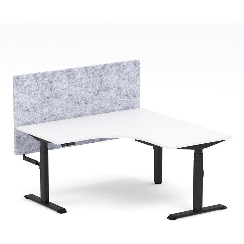 Montana Electric Standing 90Deg Corner Workstation - With Marble Grey AcoustiQ Screen (3 Stages)