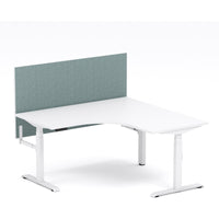 Montana Electric Standing 90Deg Corner Workstation - With Sage Green Elite25 Screen (3 Stages)