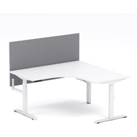 Montana Electric Standing 90Deg Corner Workstation - With Smoke Grey Elite25 Screen (3 Stages)