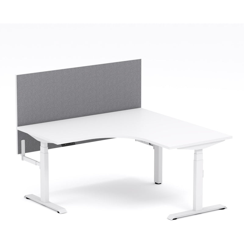 Montana Electric Standing 90Deg Corner Workstation - With Smoke Grey Elite25 Screen (3 Stages)