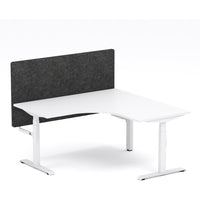 Montana Electric Standing 90Deg Corner Workstation - With Charcoal Grey AcoustiQ Screen (3 Stages)