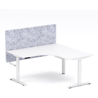 Montana Electric Standing 90Deg Corner Workstation - With Marble Grey AcoustiQ Screen (3 Stages)