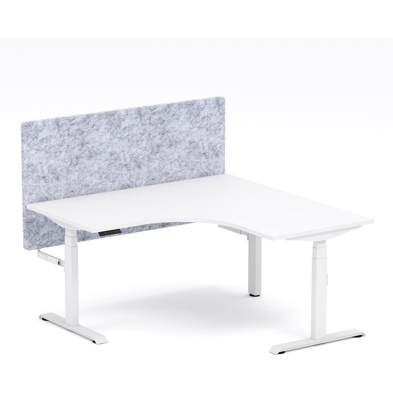 Montana Electric Standing 90Deg Corner Workstation - With Marble Grey AcoustiQ Screen (3 Stages)