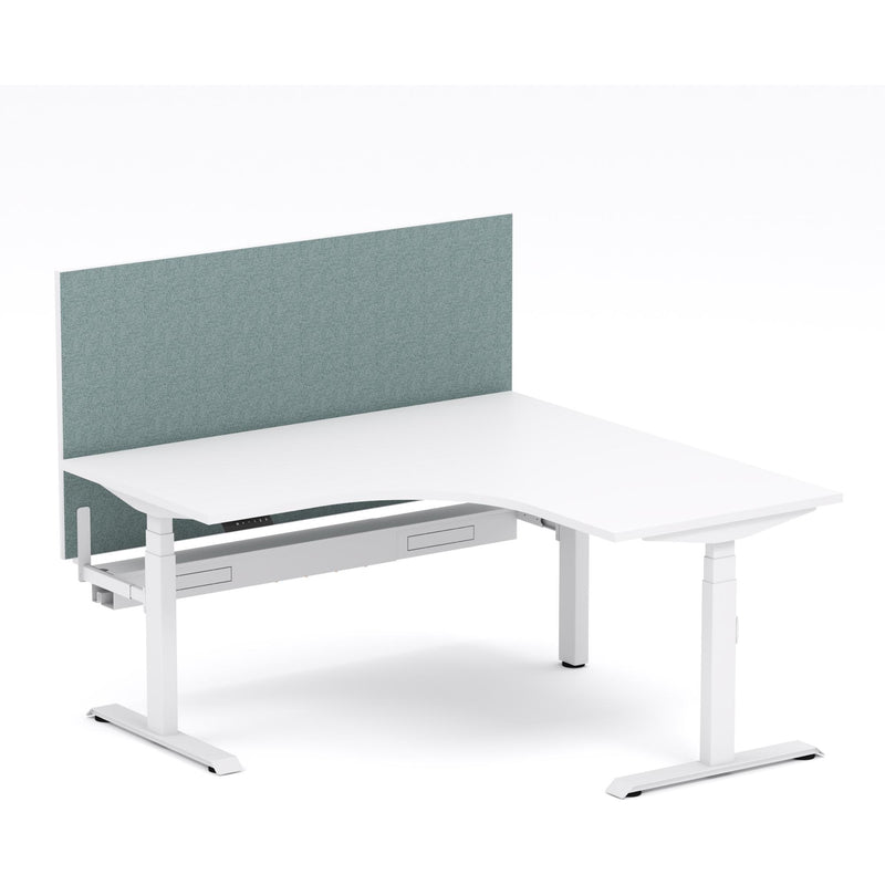 Montana Electric Standing 90Deg Corner Workstation - With Sage Green Elite25 Screen (3 Stages)