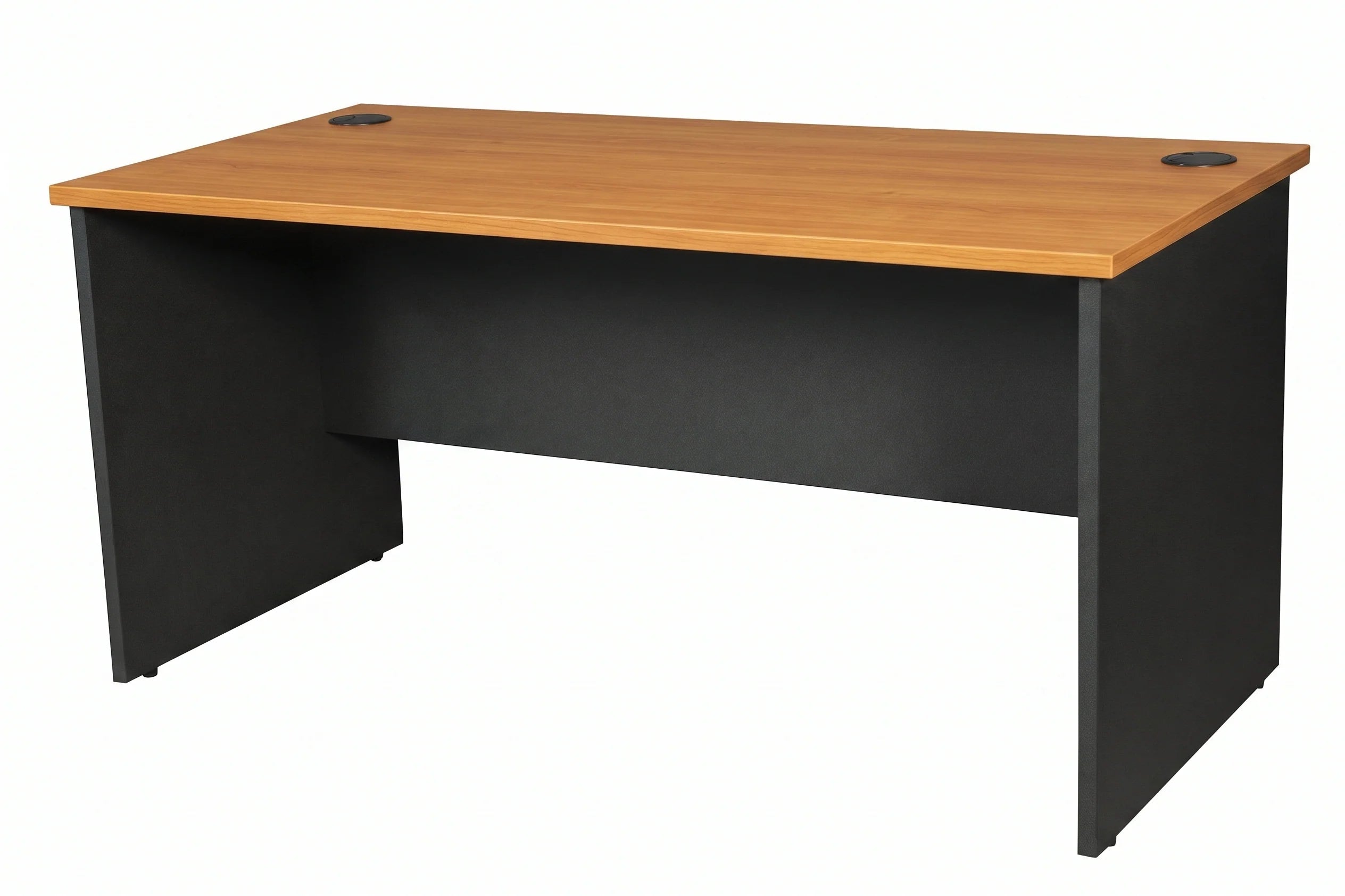 Logan Straight Desk - Beach/Ironstone (Black Friday)-Elite Office Furniture