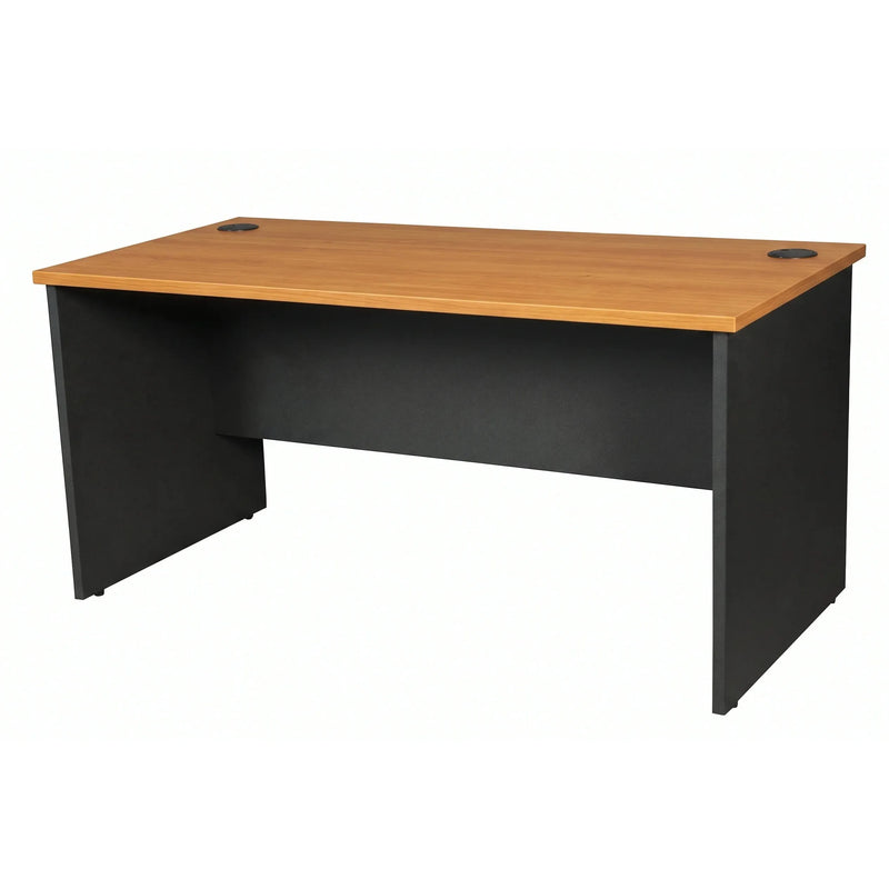 Logan Straight Desk - Beach/Ironstone (Black Friday)-Elite Office Furniture