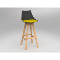 Luna Black Barstool with Oak Base