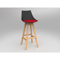 Luna Black Barstool with Oak Base