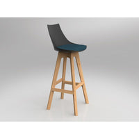 Luna Black Barstool with Oak Base