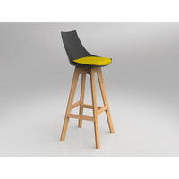 Luna Black Barstool with Oak Base