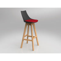 Luna Black Barstool with Oak Base