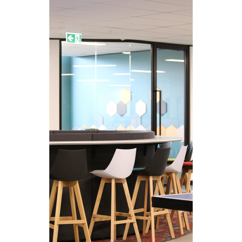 Luna Black Barstool with Oak Base