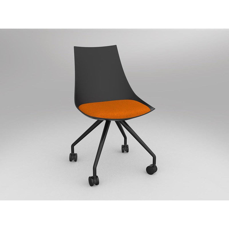 Luna Black Chair with Castor Base