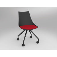 Luna Black Chair with Castor Base