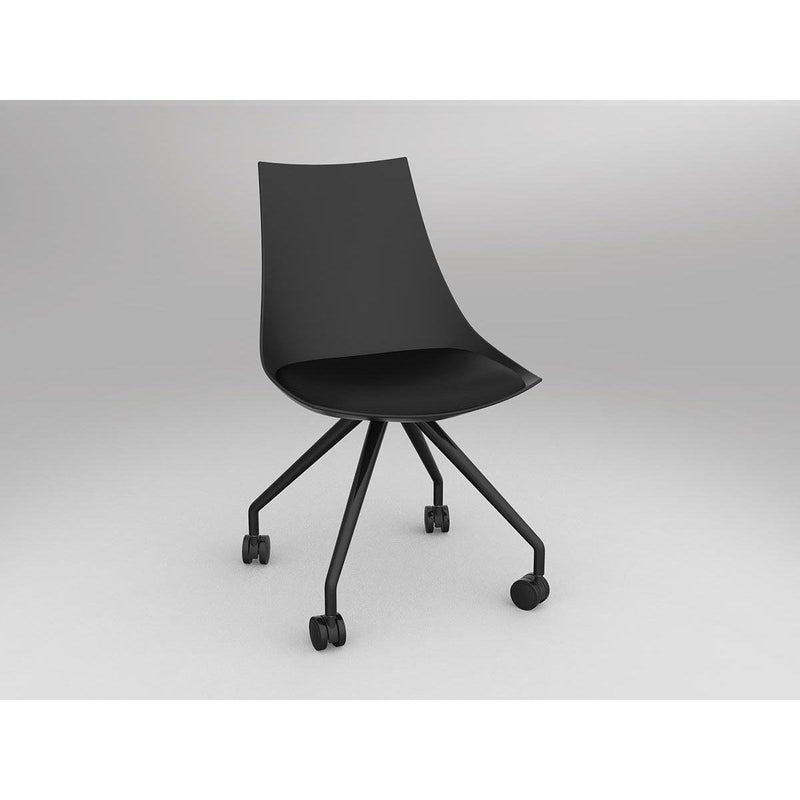 Luna Black Chair with Castor Base