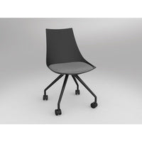Luna Black Chair with Castor Base