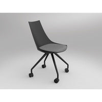 Luna Black Chair with Castor Base