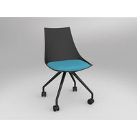 Luna Black Chair with Castor Base