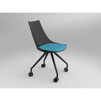 Luna Black Chair with Castor Base