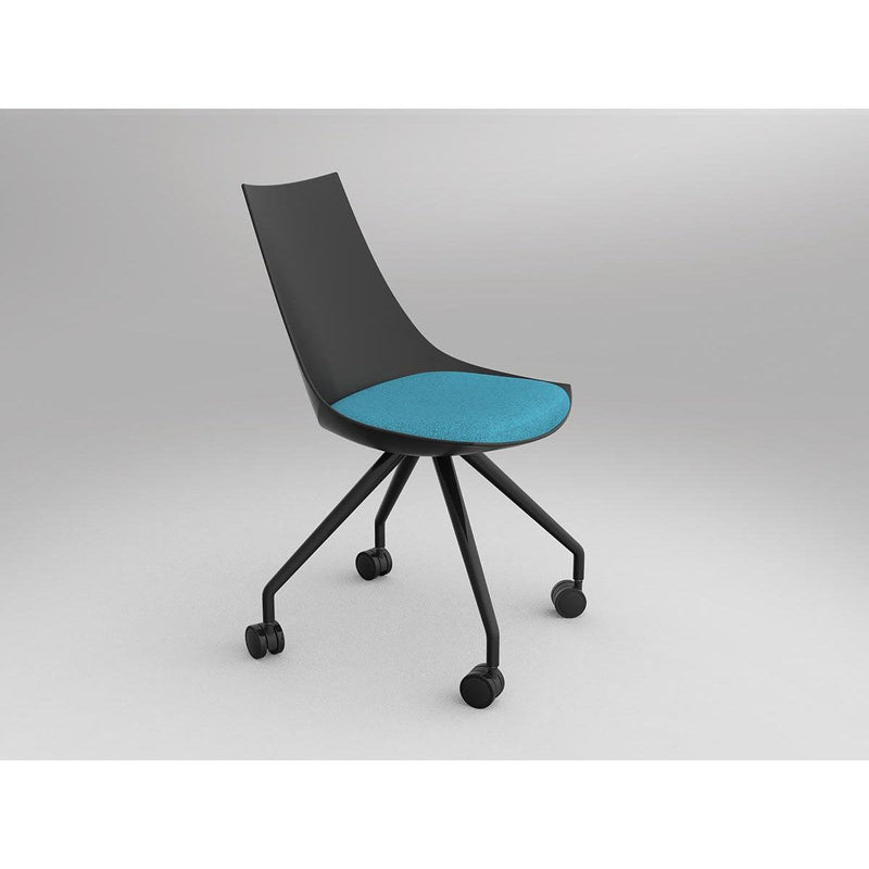 Luna Black Chair with Castor Base