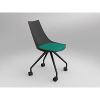 Luna Black Chair with Castor Base