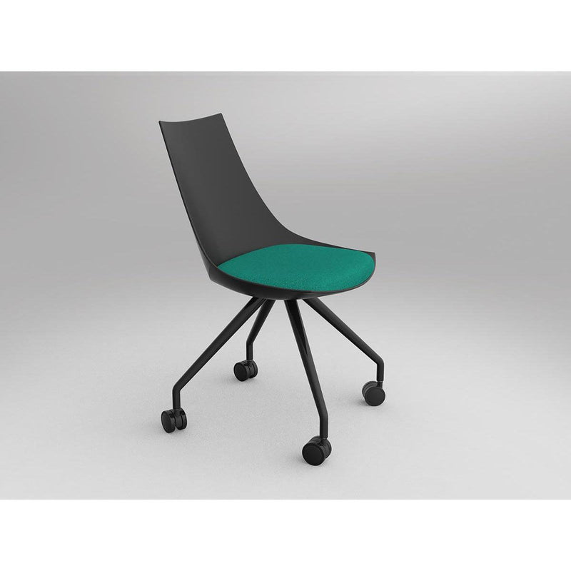 Luna Black Chair with Castor Base