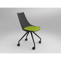 Luna Black Chair with Castor Base