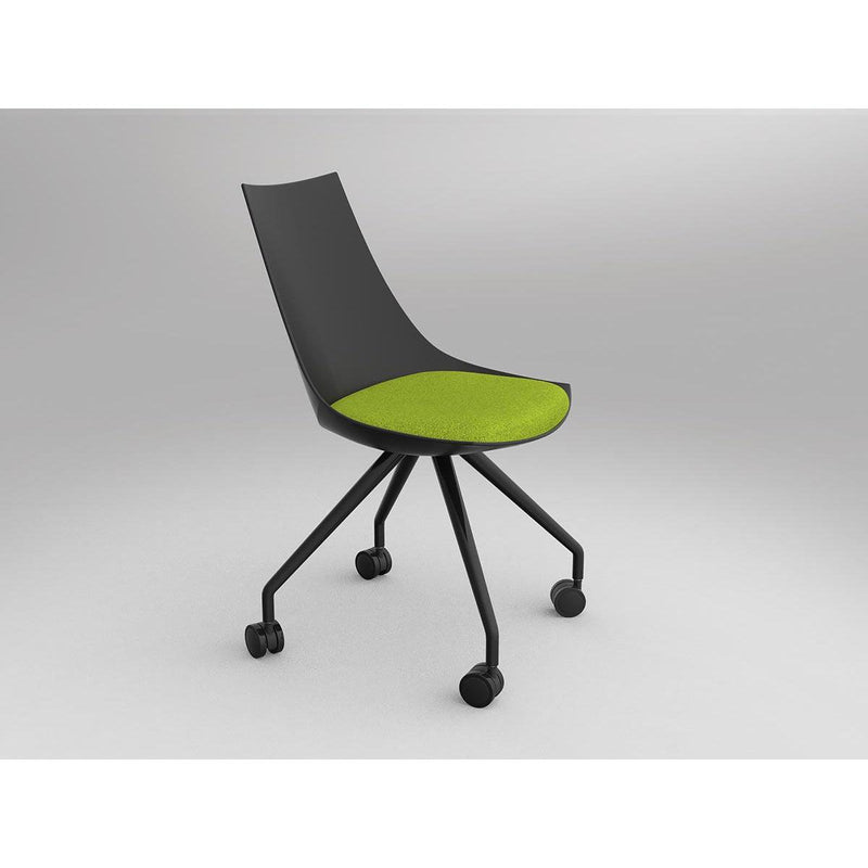 Luna Black Chair with Castor Base