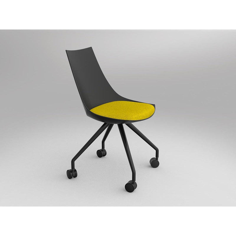 Luna Black Chair with Castor Base
