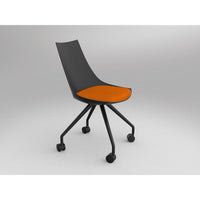 Luna Black Chair with Castor Base