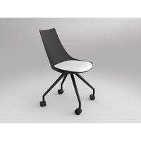 Luna Black Chair with Castor Base