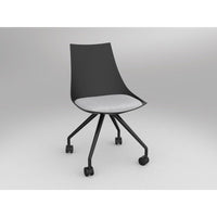 Luna Black Chair with Castor Base