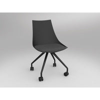 Luna Black Chair with Castor Base