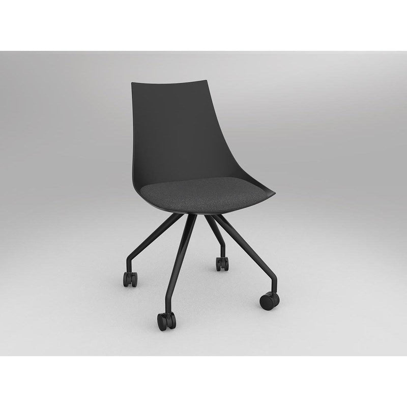 Luna Black Chair with Castor Base
