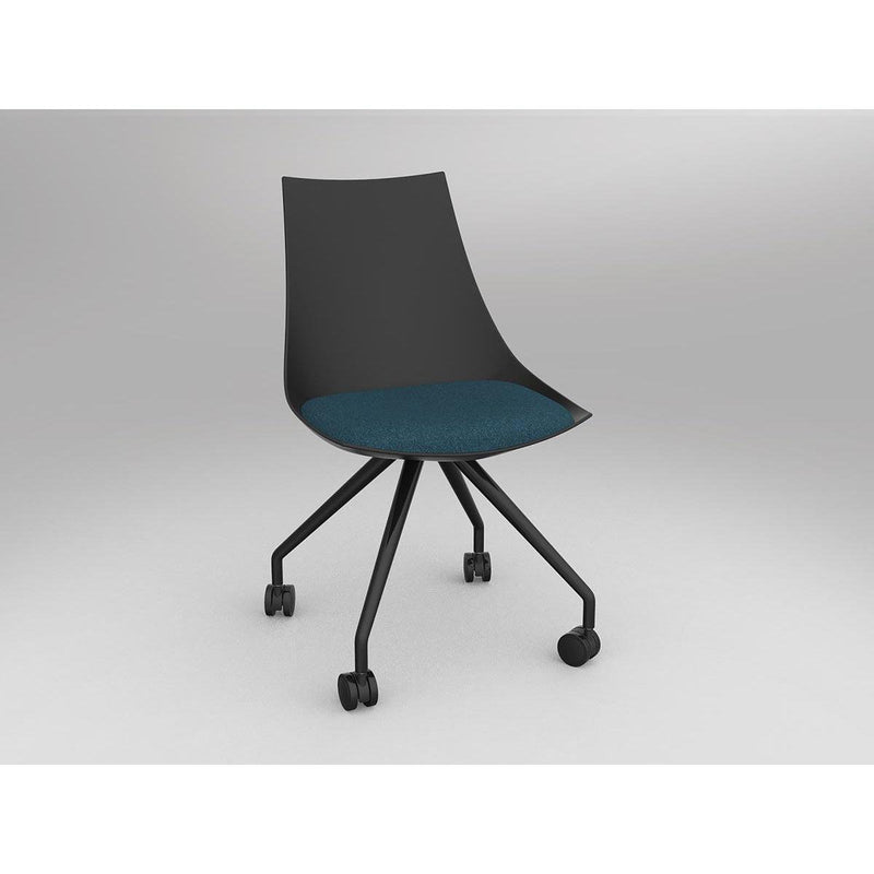 Luna Black Chair with Castor Base